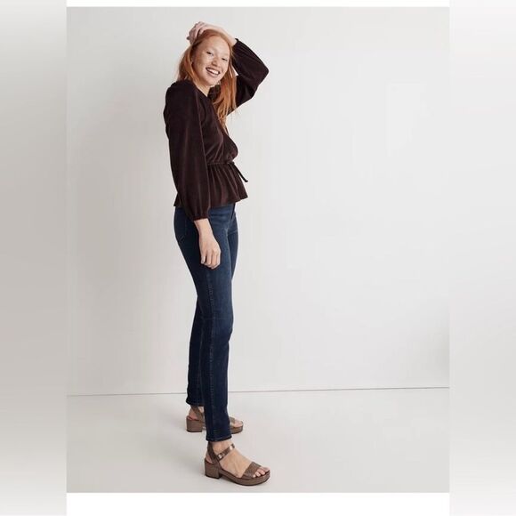 Madewell corduroy tie front faux wrap top size L - Picture 5 of 10